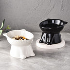 Anti-tipping cat bowl, cat food bowl, plastic drinking bowl, slanted mouth, high leg, pet dog food, dog bowl, protecting the cervical vertebrae