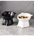 Anti-tipping cat bowl, cat food bowl, plastic drinking bowl, slanted mouth, high leg, pet dog food, dog bowl, protecting the cervical vertebrae