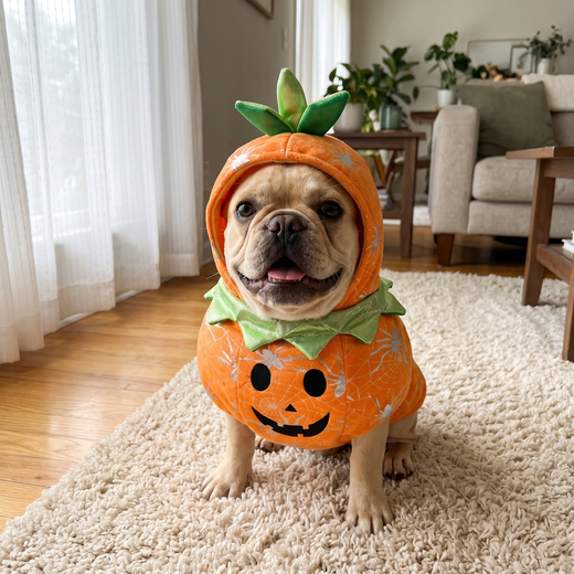 French Bulldog puppy in the Little Pumpkin Costume