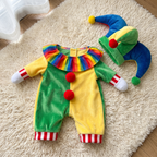 The Jolly Jester Costume laid flat with the jester hat
