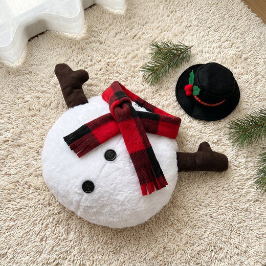 The Snuggly Snowman Costume laid flat with the top hat