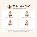 Officer Pup Costume size guide from S to XL by chest