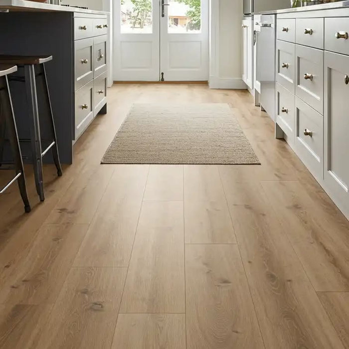 Vinyl plank floor in a kitchen